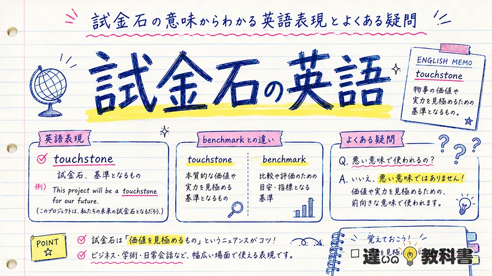 試金石の意味からわかる英語表現とよくある疑問