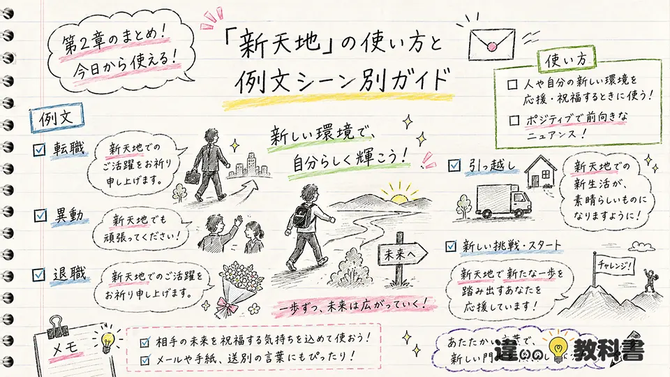 新天地の意味がわかる使い方・例文｜転職・異動・退職のあいさつ