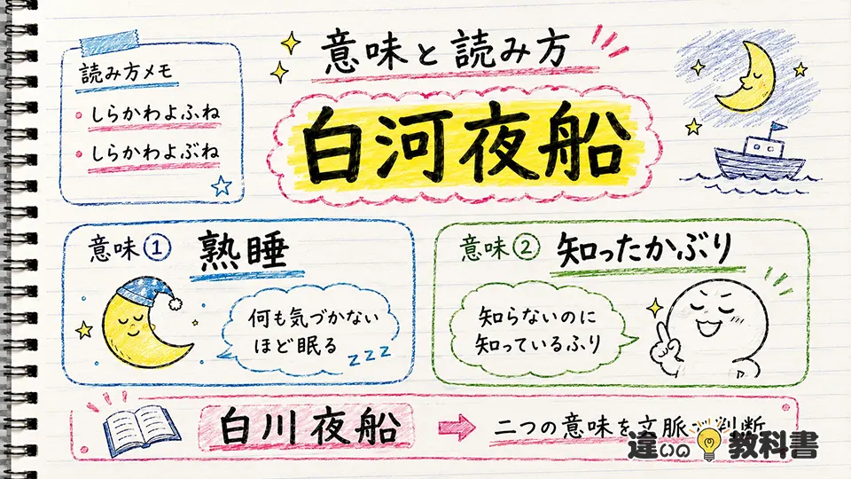 白河夜船の意味と読み方｜二つの意味を簡単に解説