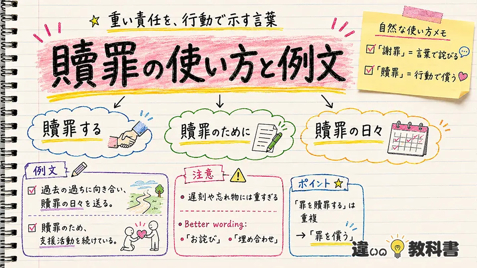 贖罪の意味が伝わる使い方と例文