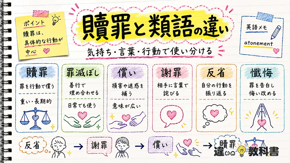 贖罪の意味と類語・言い換えの違い