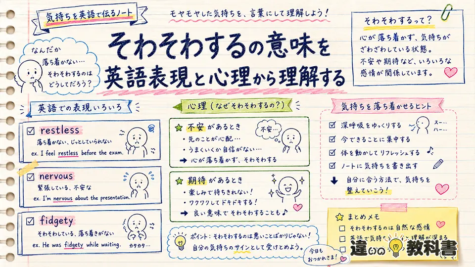 そわそわするの意味を英語表現と心理から理解する