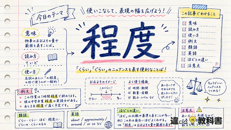 程度（ていど）の意味や使い方【図解Note】