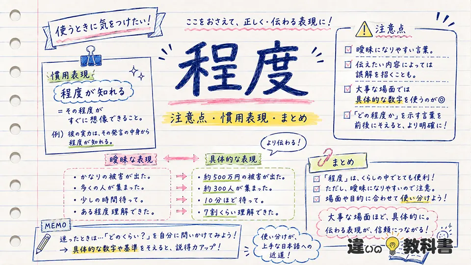程度の意味を正しく使うための注意点と慣用表現