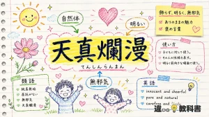 天真爛漫（てんしんらんまん）の意味や使い方【図解Note】