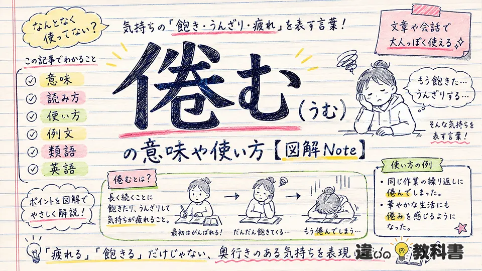 倦む(うむ)の意味や使い方【図解Note】