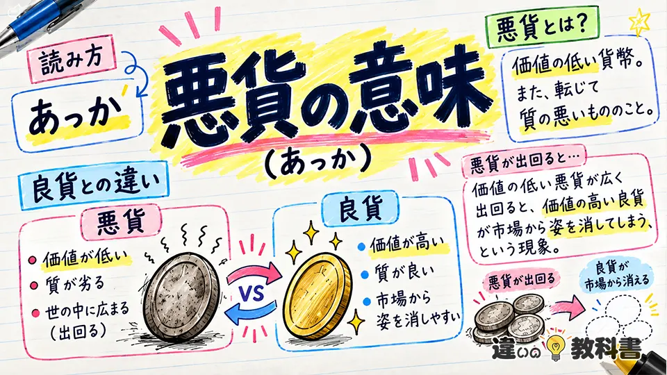 悪貨の意味とは？読み方と良貨との違いをわかりやすく解説