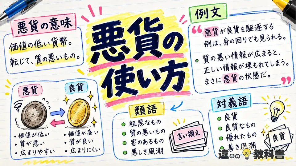 悪貨の意味を踏まえた使い方・例文・類語を紹介