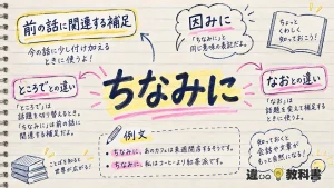 「ちなみに」の意味や使い方【図解Note】