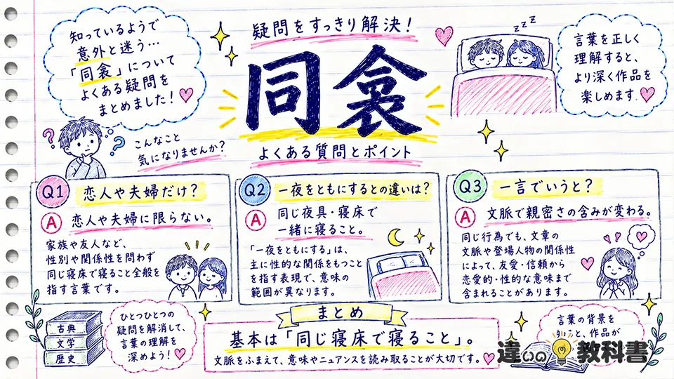 同衾の意味を踏まえた使い方と例文