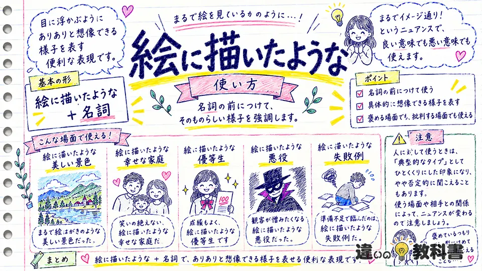 絵に描いたようなの意味と正しい使い方・例文