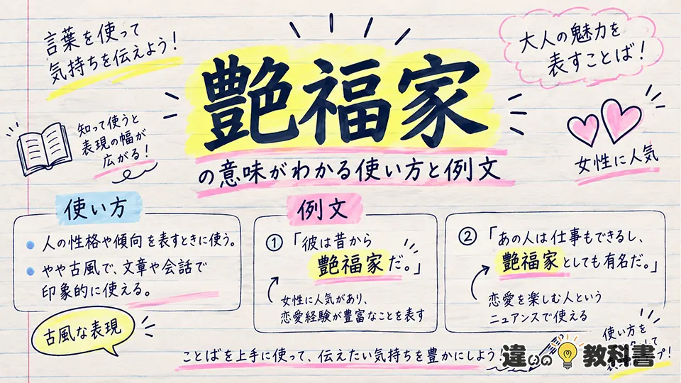 艶福家の意味がわかる使い方と例文