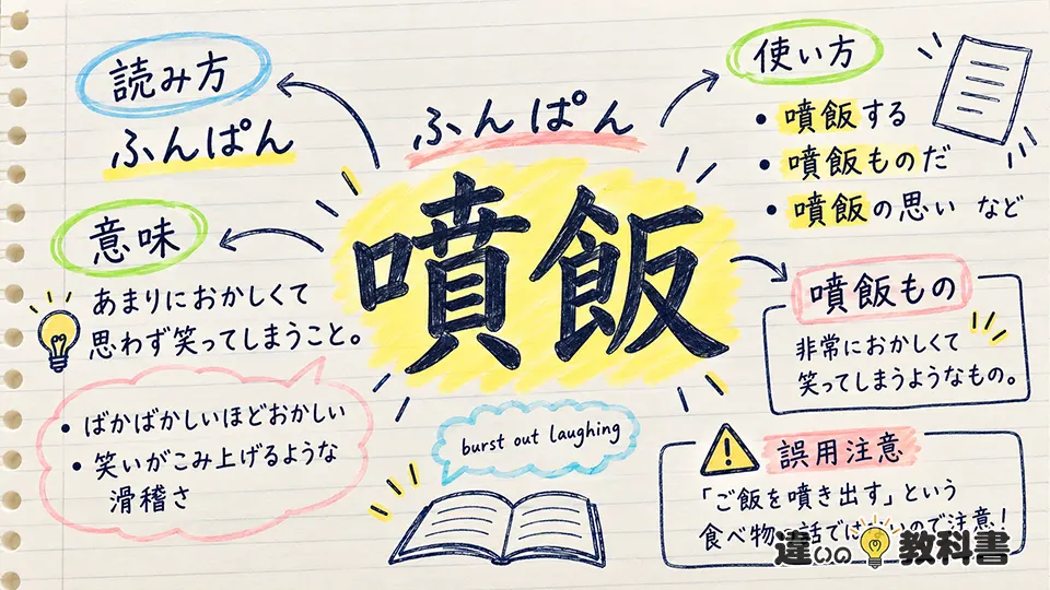 噴飯（ふんぱん）の意味や使い方【図解Note】