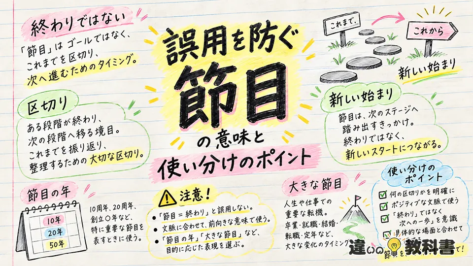 類語との違いで深める節目の意味と適切な言い換え