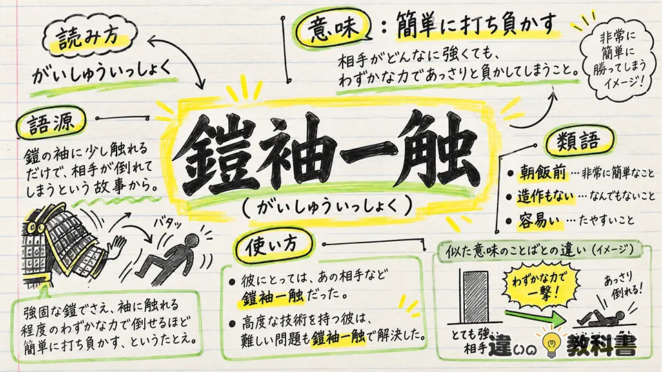 鎧袖一触（がいしゅういっしょく）の意味や使い方【図解Note】