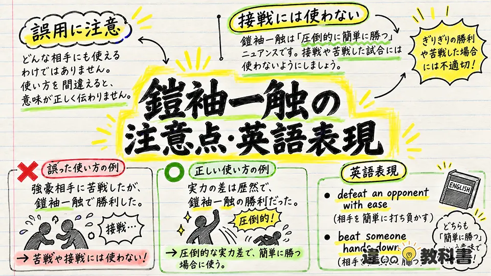 鎧袖一触の意味を正しく使うための注意点と英語表現