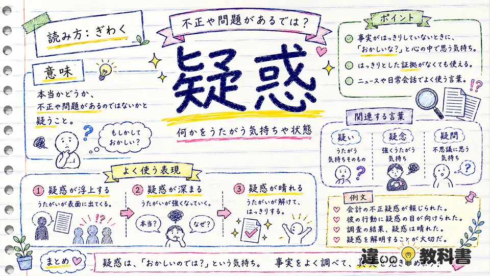 疑惑(ぎわく)の意味や使い方【図解Note】