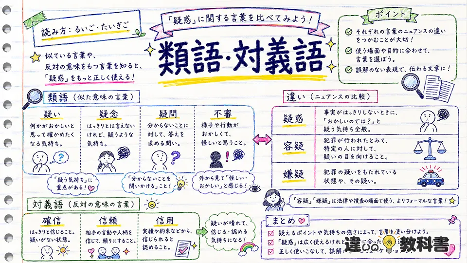 疑惑の意味を比較して理解する類語・言い換え・対義語
