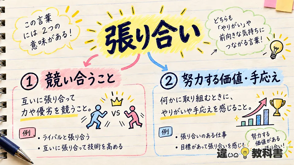 張り合いの意味とは？まず押さえたい2つの意味