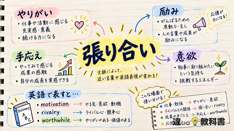 張り合いの意味を使いこなす類語・言い換え・英語表現