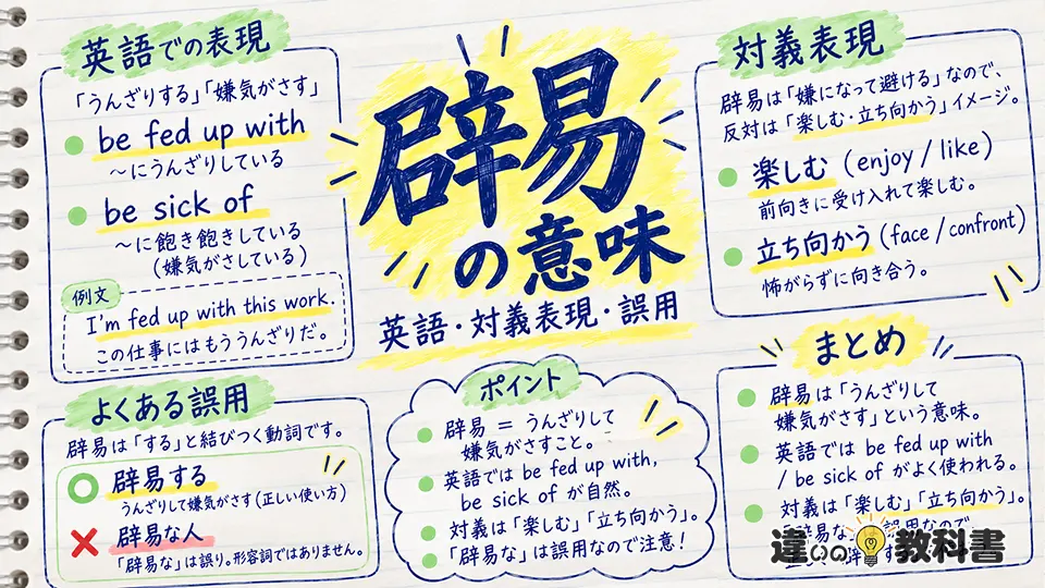 辟易の意味を英語・対義表現まで確認｜誤用とまとめ