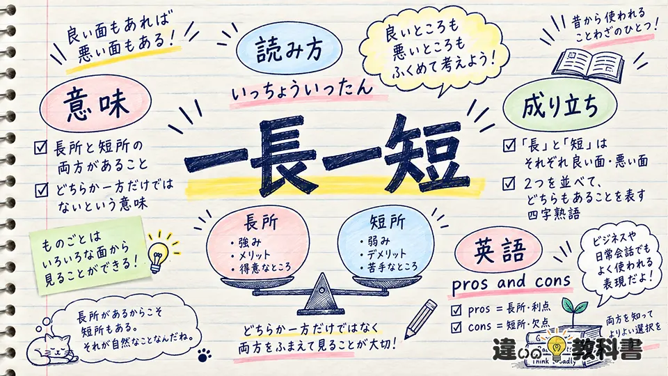 一長一短の意味とは？読み方・成り立ち・英語表現をわかりやすく解説