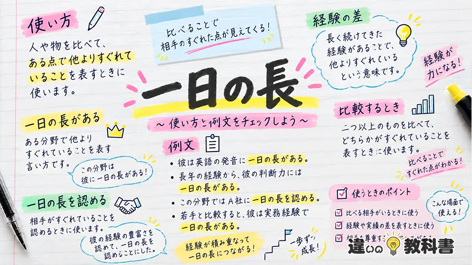 一日の長の意味がわかる使い方と例文