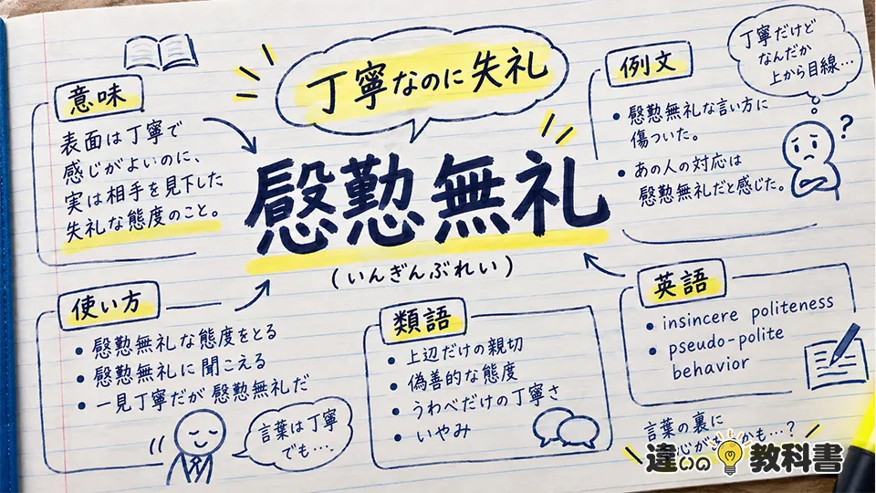 慇懃無礼（いんぎんぶれい）の意味や使い方【図解Note】