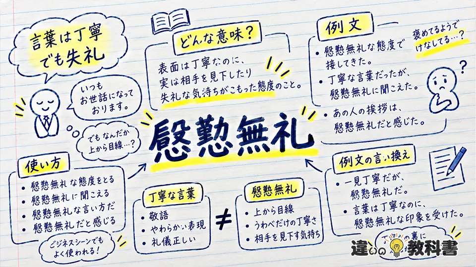 慇懃無礼の意味がわかる使い方・例文を紹介