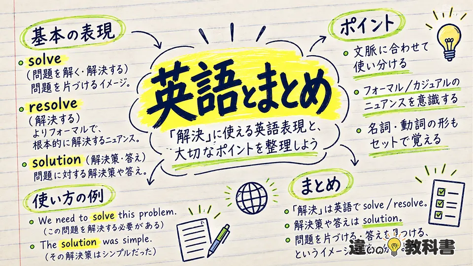 解決の意味をさらに理解する英語表現とまとめ