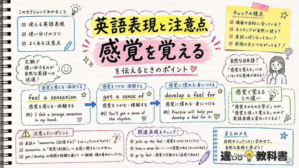 感覚を覚えるの意味からわかる英語表現と注意点