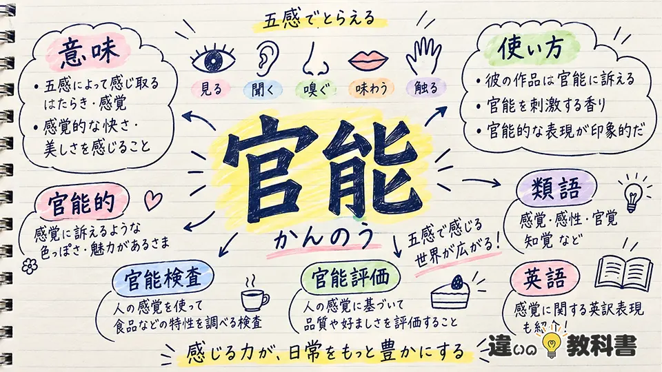 官能（かんのう）の意味や使い方【図解Note】