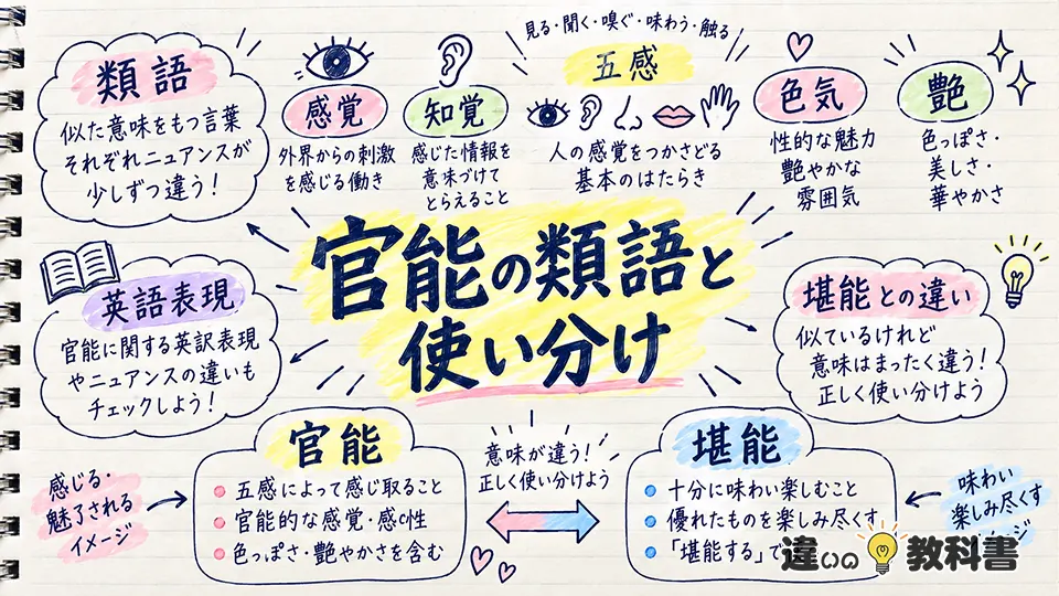 官能の意味と類語・英語表現を理解して正しく使う
