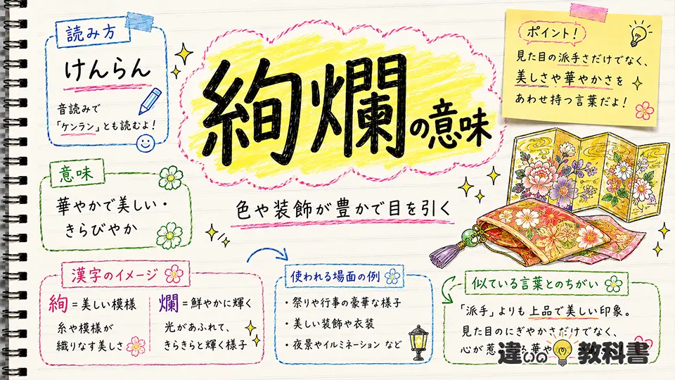 絢爛の意味と読み方をわかりやすく解説