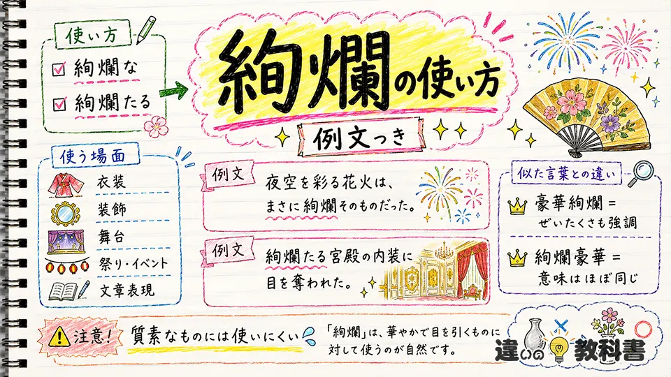 絢爛の意味からわかる使い方と例文