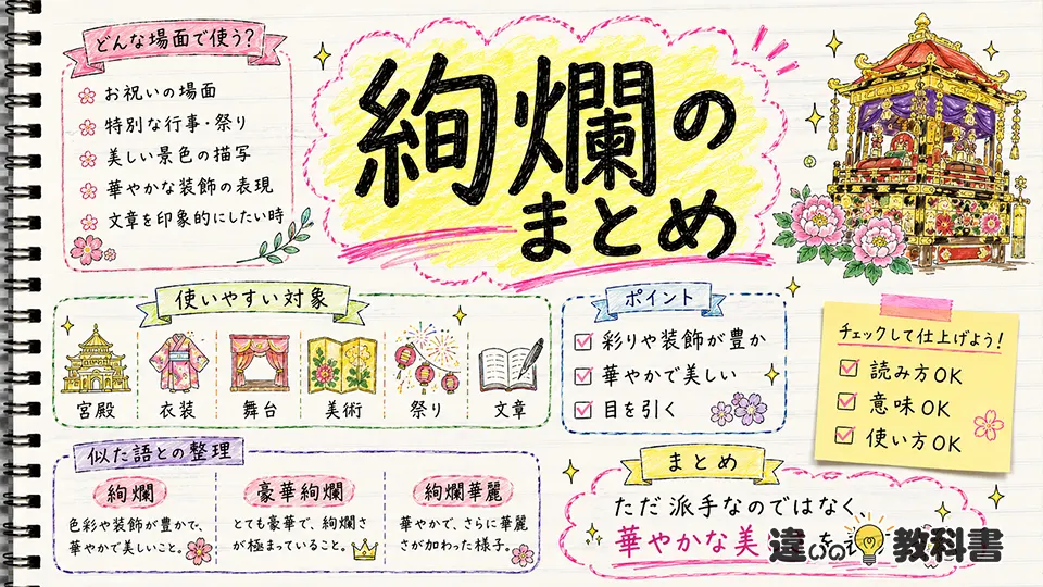 絢爛の意味と関連表現をまとめて整理