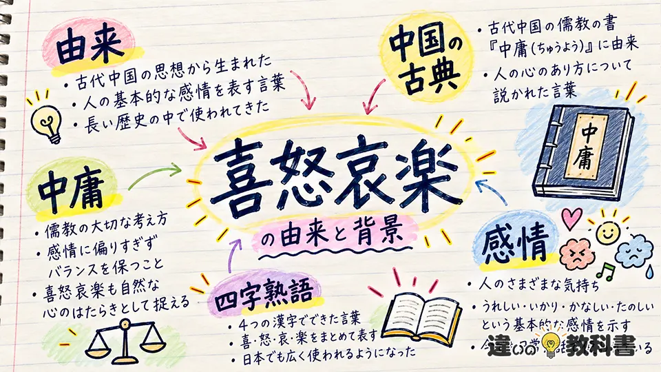 喜怒哀楽の意味と由来｜『中庸』に見られる四字熟語