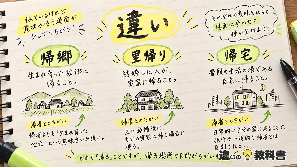 帰省の意味からわかる「帰郷・里帰り・帰宅」との違い