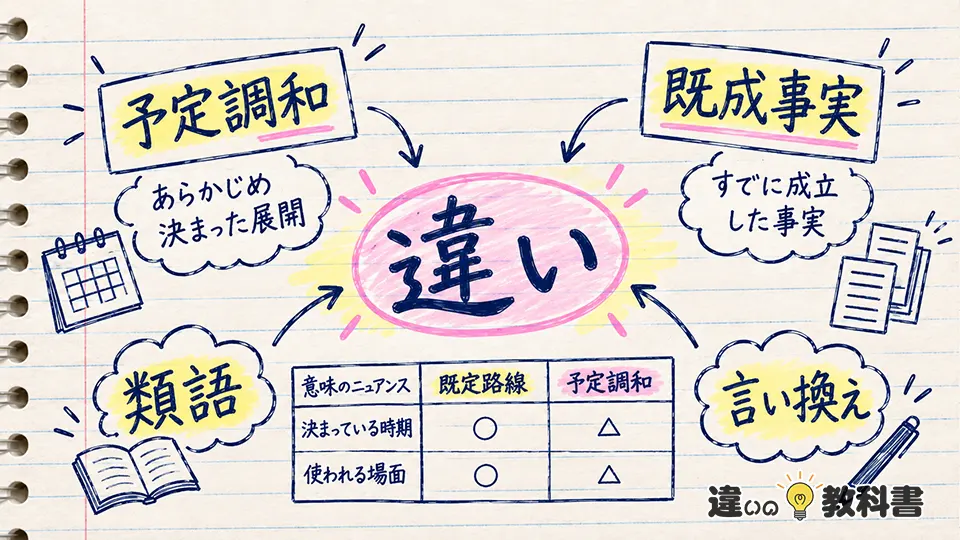 既定路線の意味と類語・予定調和・既成事実との違い