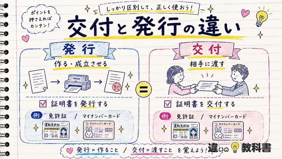 交付の意味と発行の違いは？使い分けを解説
