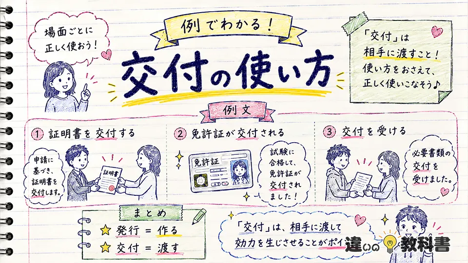 交付の意味を例文で確認！正しい使い方とまとめ