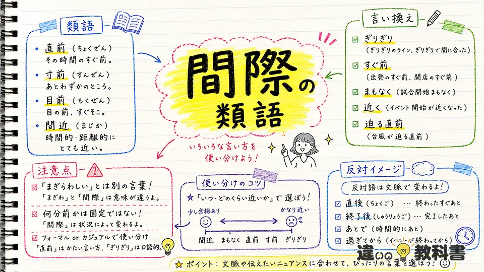 間際の意味を正しく理解するための類語・言い換え・注意点