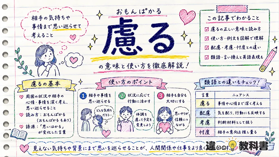 慮るの意味がわかる使い方と例文