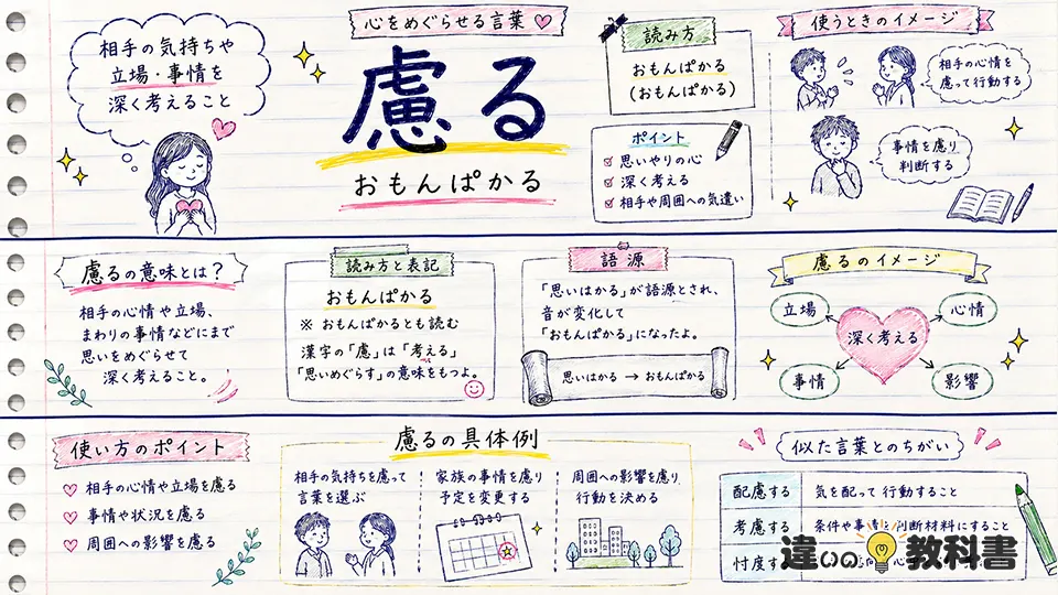 慮るの意味と類語・言い換え|配慮・考慮・忖度との違い