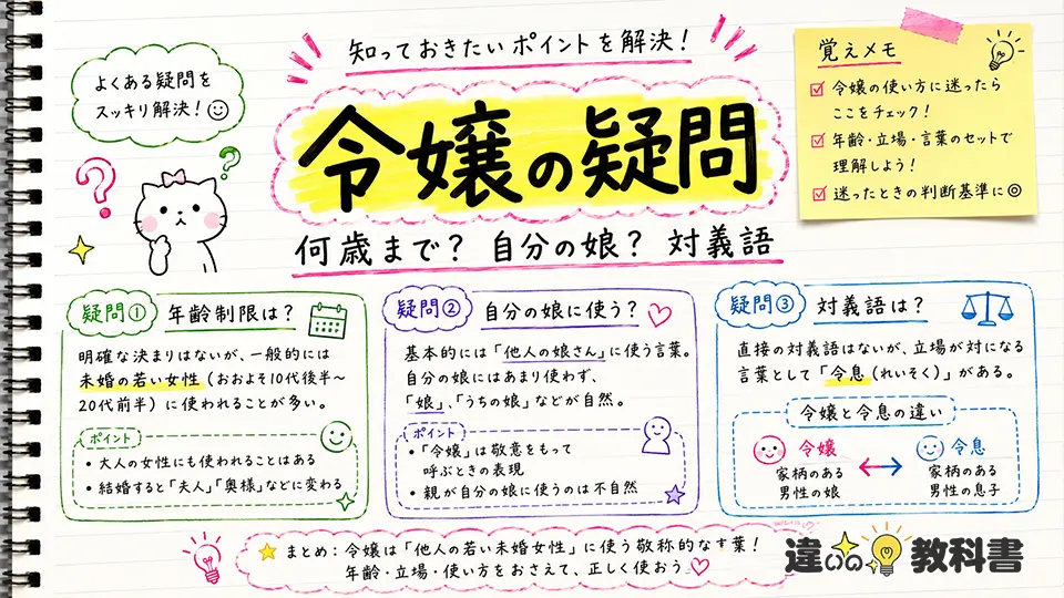 令嬢の意味で迷いやすい疑問｜何歳まで・自分の娘・対義語