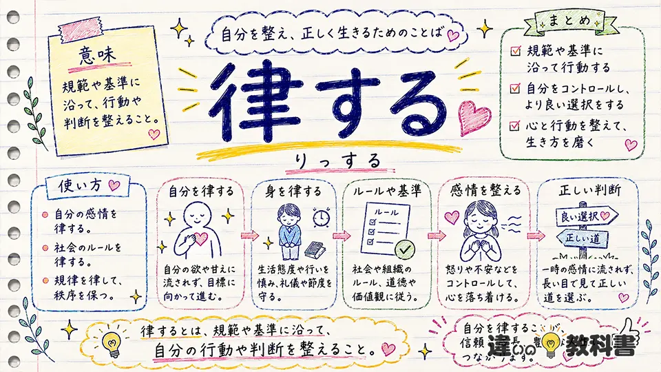 律する（りっする）の意味や使い方【図解Note】