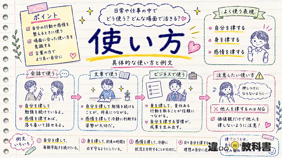 律するの意味がわかる使い方と例文