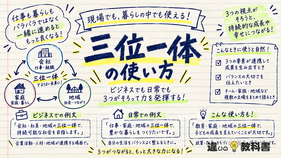 三位一体の意味がわかる使い方｜ビジネス・日常の例文
