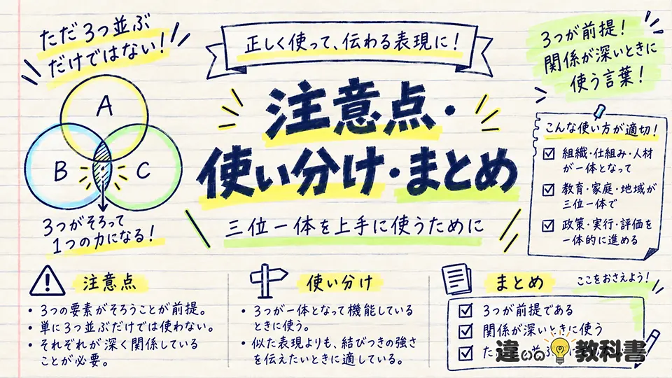 三位一体の意味を正しく使う注意点とまとめ
