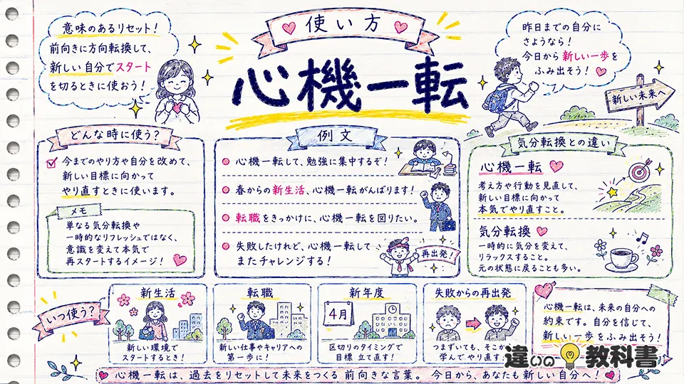心機一転の意味を踏まえた使い方と例文